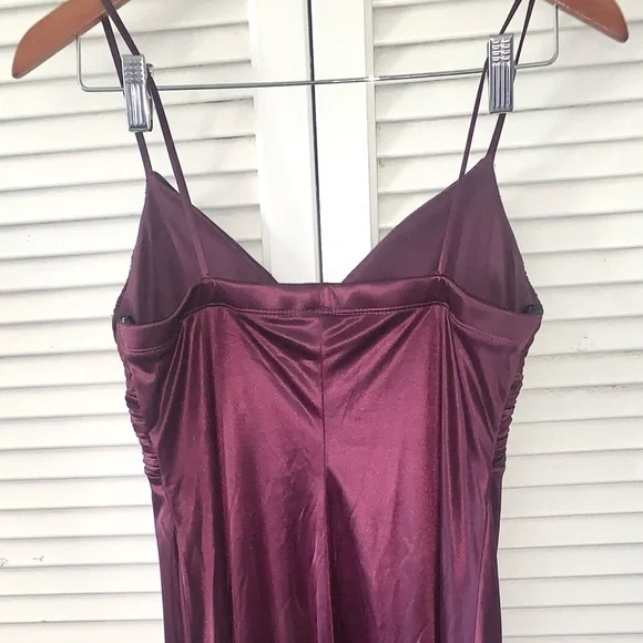 Vintage Deep Purple Midi dress Satiny Medium - Picture 5 of 6